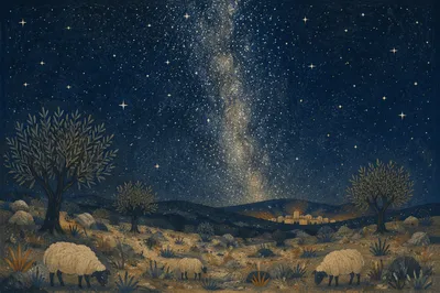 Shepherds Field Under Winter Milky Way