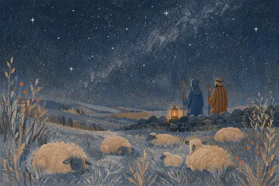Shepherds Field Under Winter Stars