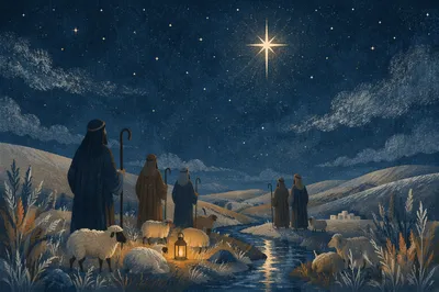 Shepherds Beneath the Christmas Star