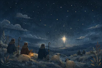 Shepherds Field Under the Christmas Star