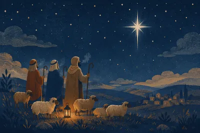 Shepherds Beneath the Christmas Star