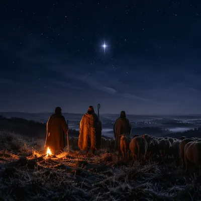 Shepherds Beneath the Advent Star