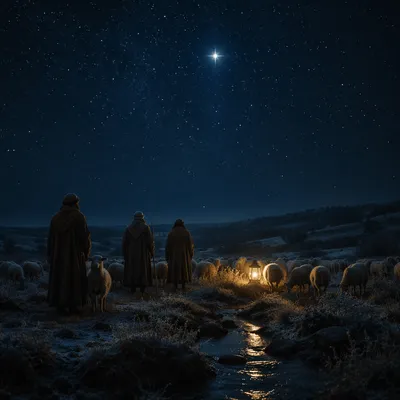 Shepherds Beneath the Christmas Star