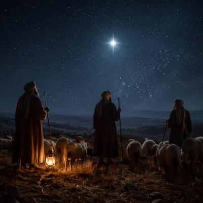 Shepherds Beneath the Christmas Star