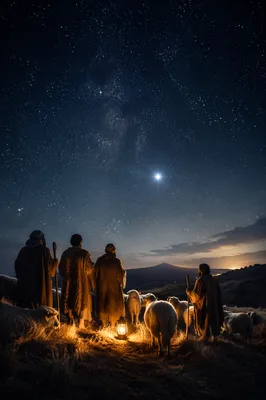 Shepherds Beneath the Christmas Star