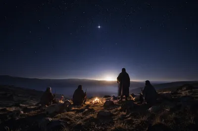 Shepherds Field Under Winter Stars