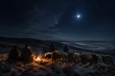 Shepherds Beneath the Advent Star