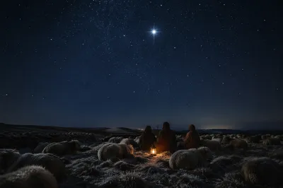Shepherds Beneath the Christmas Star