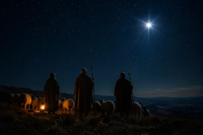 Shepherds Beneath the Christmas Star