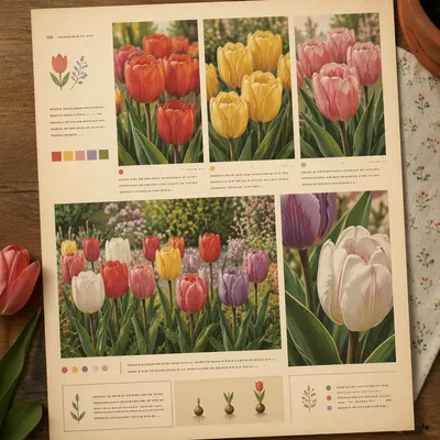 Vintage Spring Tulip Garden Catalog Layout