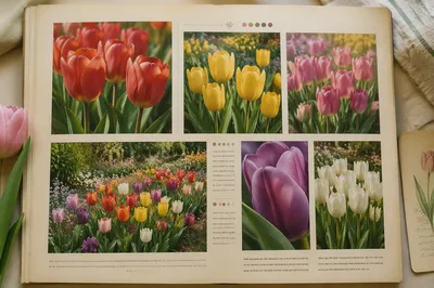 Vintage Spring Tulip Garden Catalog Layout