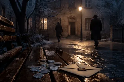 Spy Wednesday Silver Coins in Darkness