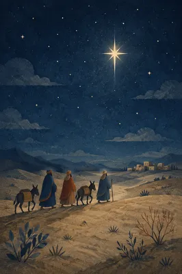 Travelers Following the Star of Bethlehem