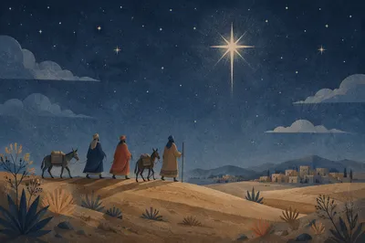 Travelers Following the Star of Bethlehem