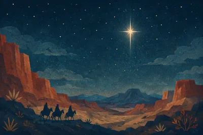 Star of Bethlehem Over Desert Travelers