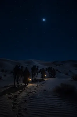 Star of Bethlehem Over Desert Travelers