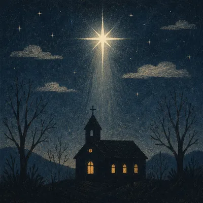 Star of Bethlehem Over Winter Chapel