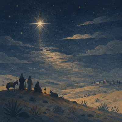 Star of Bethlehem Over Winter Desert