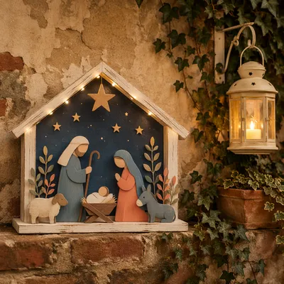 Star of Bethlehem Night Courtyard Display