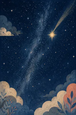 Star of Bethlehem Over Indigo Night Sky