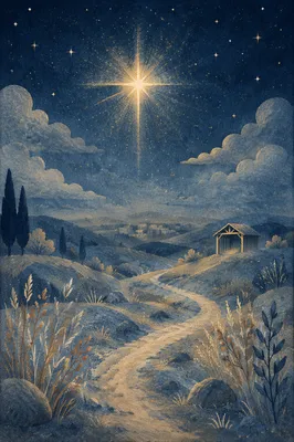 Radiant Star of Bethlehem Winter Night