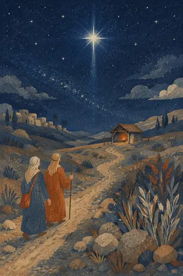 Star of Bethlehem Over Winter Desert