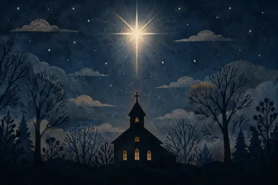 Star of Bethlehem Over Winter Chapel