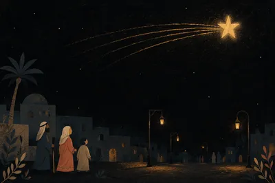 Star of Bethlehem Over Quiet Town
