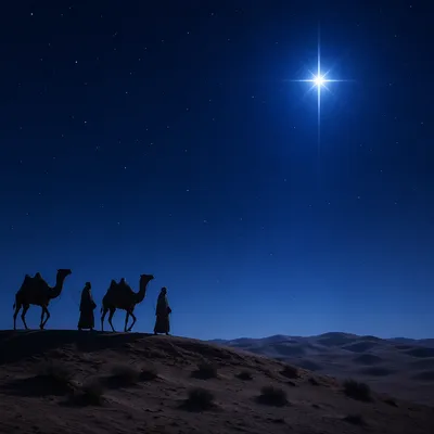 Star of Bethlehem Over Desert Travelers