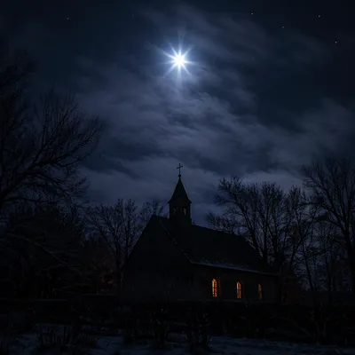 Star of Bethlehem Over Winter Chapel
