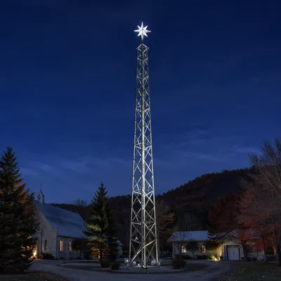 Bethlehem Star Tower Under Advent Night Sky