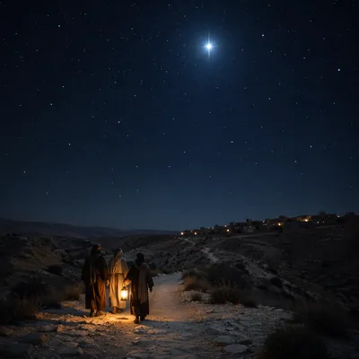 Star of Bethlehem Over Desert Travelers