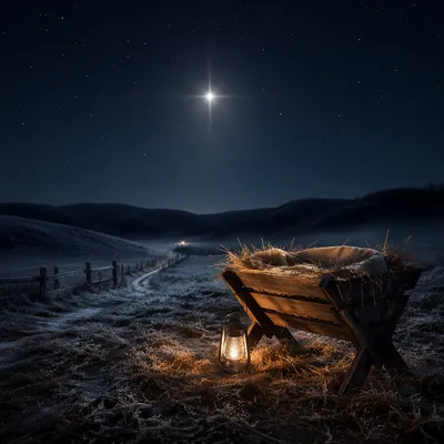 Star of Bethlehem Over Quiet Manger