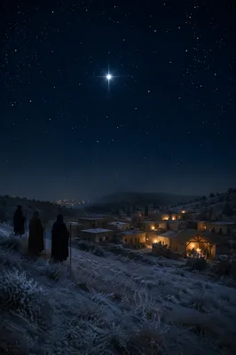Star of Bethlehem Over Winter Village