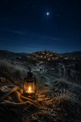 Star of Bethlehem Over Winter Village
