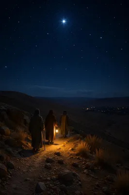 Star of Bethlehem Over Desert Travelers