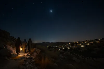 Star of Bethlehem Over Desert Travelers