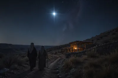 Star of Bethlehem Over Desert Shelter