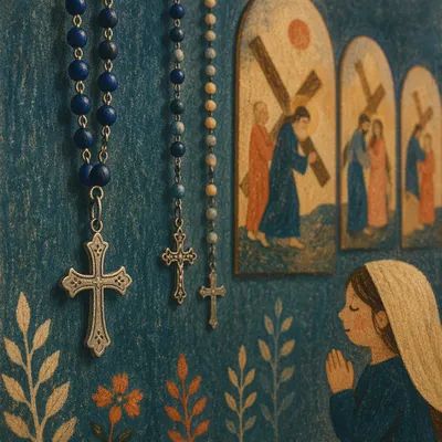 Lenten Prayer Beads by Teal Church Wall