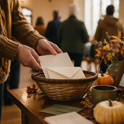 Autumn Stewardship Sunday Offering Basket Scene