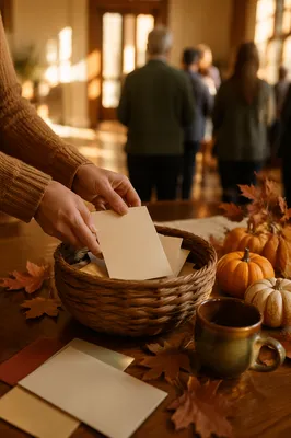 Autumn Stewardship Sunday Offering Basket Scene