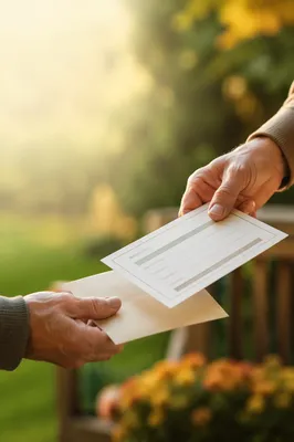 Stewardship Pledge Card Exchange in Autumn Light