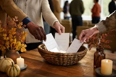 Autumn Stewardship Sunday Offering Basket Scene