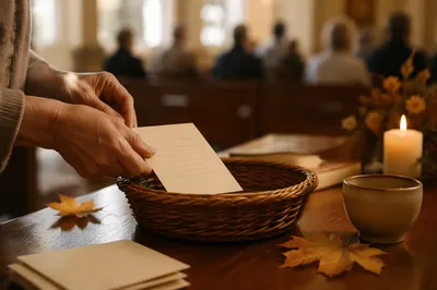 Autumn Stewardship Pledge Card Offering Scene