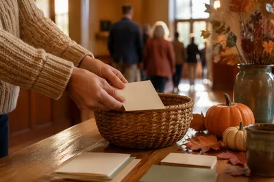 Autumn Stewardship Sunday Offering Basket Scene