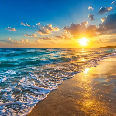 Peaceful Summer Beach at Golden Hour