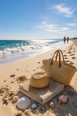 Sunny Summer Beach with Turquoise Waves