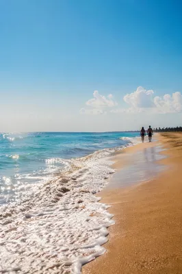 Sunny Summer Beach with Blue Waves