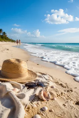 Sunny Summer Beach With Turquoise Waves