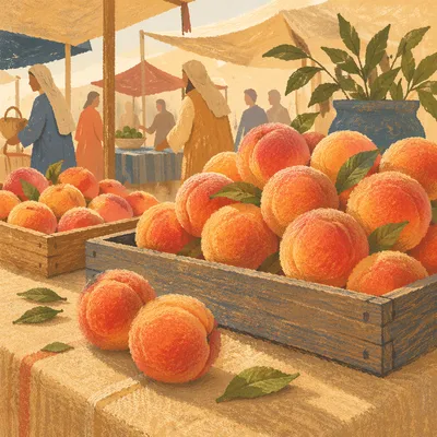 Summer Farmers Market Watermelon and Peaches